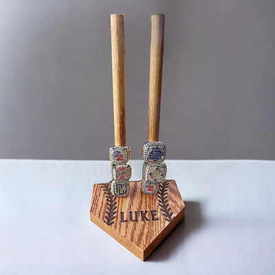 Display di anello sportivo in legno a colori semplici per il campionato di softball e baseball