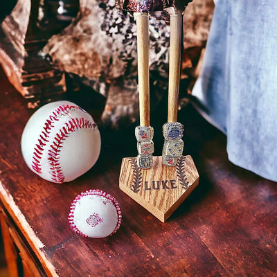 Display di anello sportivo in legno a colori semplici per il campionato di softball e baseball