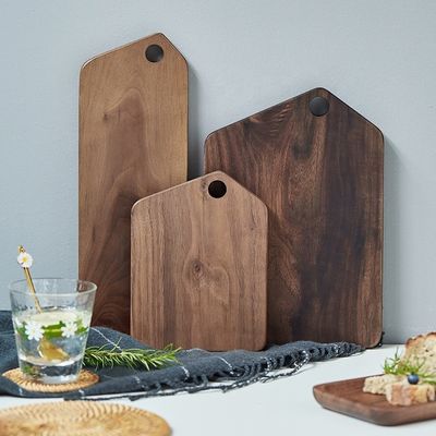 Logo personalizzato accettato Stile nordico fatto a mano tabella di pane di noce nera