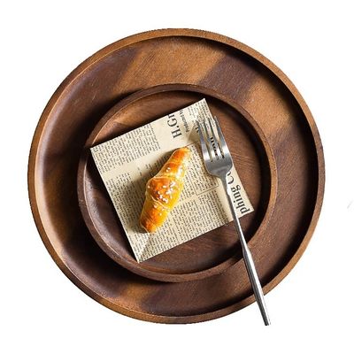 Tavolo di servizio in legno di noce di acciaio a forma rotonda ottagonale 30x20x3 cm con stampa a fuoco