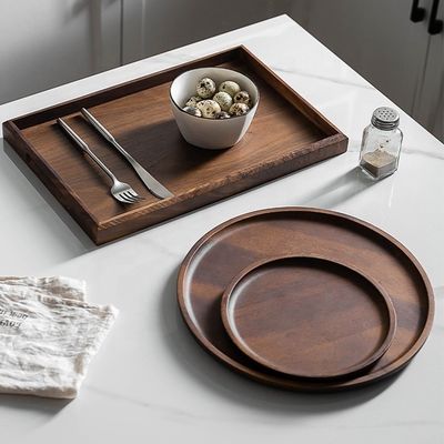 Tavolo di servizio in legno di noce di acciaio a forma rotonda ottagonale 30x20x3 cm con stampa a fuoco