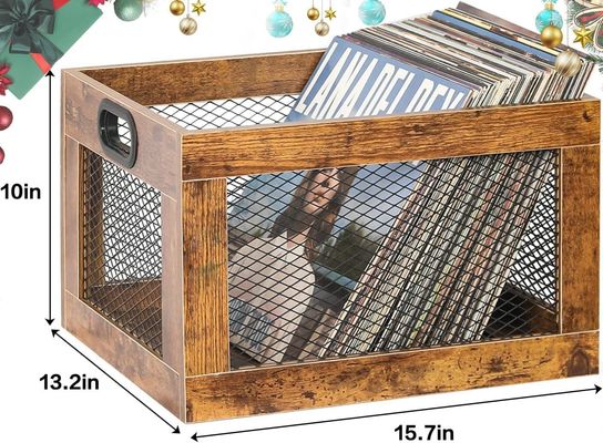 Tenitore di dischi in legno per lo stoccaggio classico Cubo Organizzatore di dischi Stoccaggio su richiesta