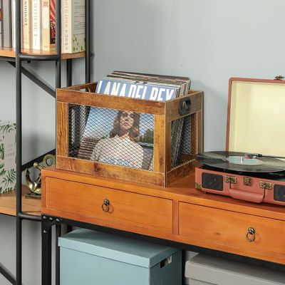 Tenitore di dischi in legno per lo stoccaggio classico Cubo Organizzatore di dischi Stoccaggio su richiesta