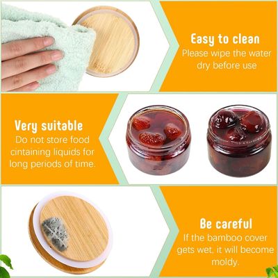 Capo in scatole di bambù riutilizzabile per barattoli di muratori a prova di bambini e logo personalizzato
