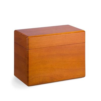 Comodo deposito di 250 carte di ricette nella scatola di ricette da cucina in legno di pino.3