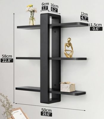 Tenitori di magazzino scaffalature legno di pino nero 3 livelli grande scaffale casa decorazione pianta foto display
