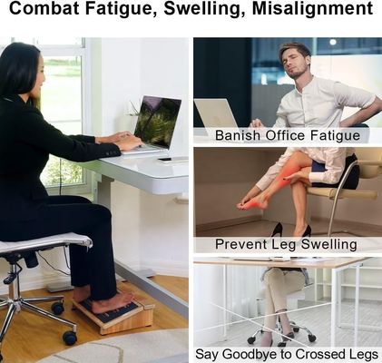 Scaffale ergonomica in legno per il supporto alla postura sotto la scrivania nelle sedie domestiche e di ufficio