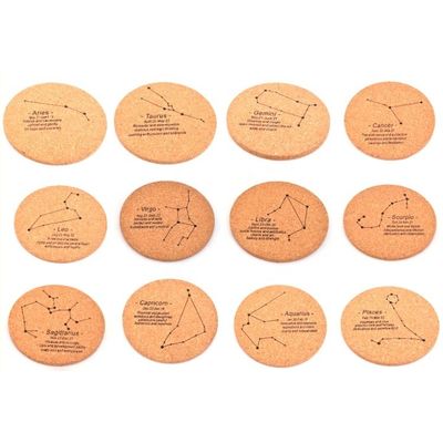 Classico design di legno di sughero per coppe di legno di sughero per materassi in MDF con costellazione personalizzata