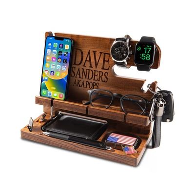 Stanza di attracco in legno stampata a schermo di seta per portafogli e chiavi per telefono maschile