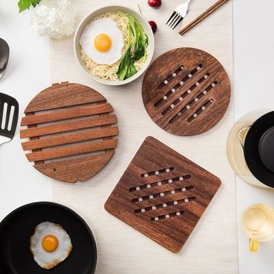 Logo personalizzato accettabile con laser inciso sottopietra in legno per tappeto per tazze di caffè personalizzato