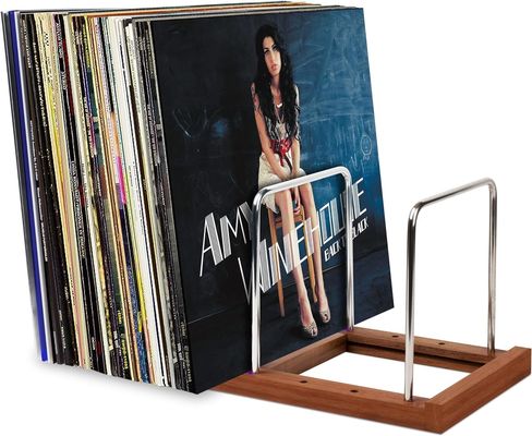 Organizzatore di dischi in vinile estensibile in legno