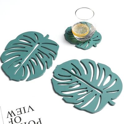 Disegno di moda irregolare Legno ambientale MDF Coppe di coppe Verde Leaf Cactus Coppa Mat Decorazione Mat