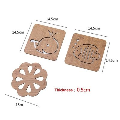 Matto di bambù creativo per tazze e ciotole di tè a colori semplici di legno dipinto personalizzato