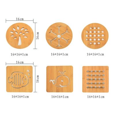 Matto di bambù creativo per tazze e ciotole di tè a colori semplici di legno dipinto personalizzato