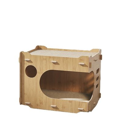 Casa di cartone per gatti a doppio strato su misura con 2 PCS Cat Scratching Pads Cat Scratcher House