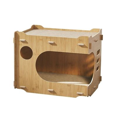Casa di cartone per gatti a doppio strato su misura con 2 PCS Cat Scratching Pads Cat Scratcher House