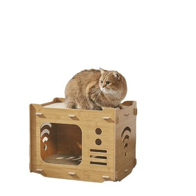 Casa di cartone per gatti a doppio strato su misura con 2 PCS Cat Scratching Pads Cat Scratcher House
