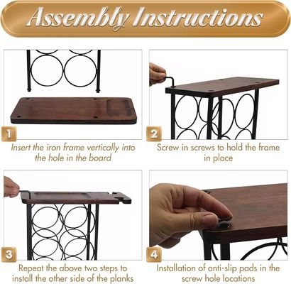 Tipo in piedi Tenitore di vino da bancone con vassoio di legno e organizzazione