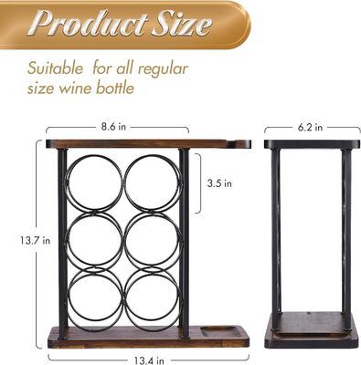 Tipo in piedi Tenitore di vino da bancone con vassoio di legno e organizzazione