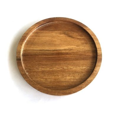 Legno per uso domestico Vernice a colori semplici Acacia Solid Drink Coaster per tazze da caffè Mat Set