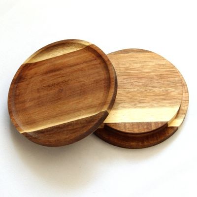 FSC Certified Acacia Wooden Cover Glass Candle Jars for Easy Opening e Certificato FSC