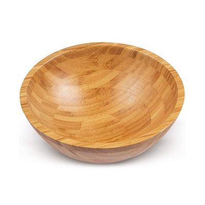 Logo personalizzato Eco-friendly Natural Round Bamboo Salad Bowl per stile moderno Amazon Design