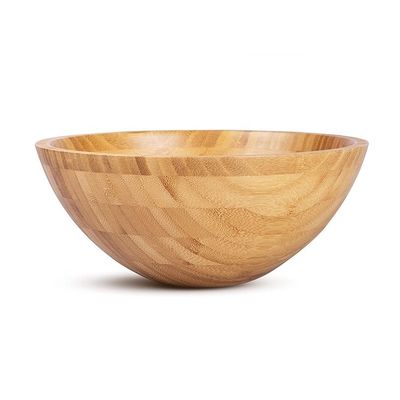 Logo personalizzato Eco-friendly Natural Round Bamboo Salad Bowl per stile moderno Amazon Design