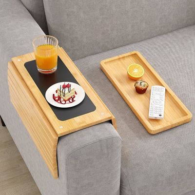Stocked Bambù Divano Arm Tray Tavolo Grande Divano Coppa Portatore Tray per Tazze Telefono Remote