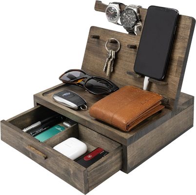 Organizzatore di tavoli da letto a doppio livello per l'immagazzinamento di grandi quantità di accessori per cellulari