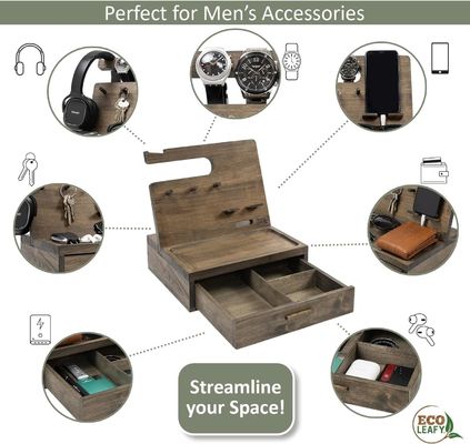 Organizzatore di tavoli da letto a doppio livello per l'immagazzinamento di grandi quantità di accessori per cellulari