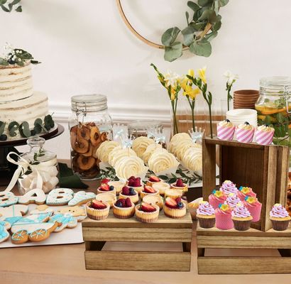 Set di 4 tipi di torte in legno in stile rustico