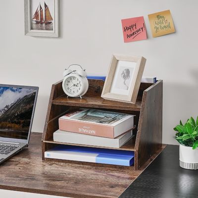 Mensole regolabili Mensole organizzatore di file in legno per risparmiare spazio e organizzare