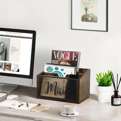 Organizzatore di posta MDF a doppio livello per scrivania d'ufficio