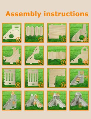 Scala da arrampicata e scivolo Casetta di legno per altri piccoli animali