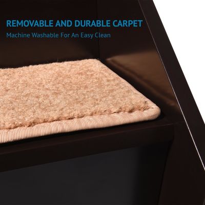 Scale in legno per animali domestici con tre gradini non scivolosi e casa incorporata Perfetta per cani gatti animali domestici corti