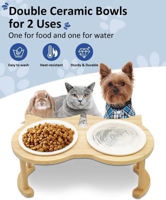 Sosta regolabile in legno per cucchiaie per animali domestici per non applicabile fonte di alimentazione e alimentatori per animali