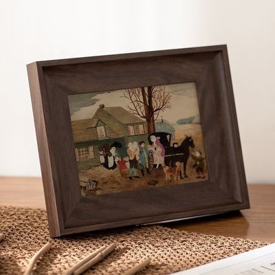 Cornice di foto in legno massello per la parete Immagine stampata Cornice di foto in colore personalizzato