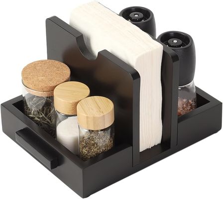 2024 Design American Style Tenitore di tovagliolo in legno per tavolo per conservare saline e peperoncini