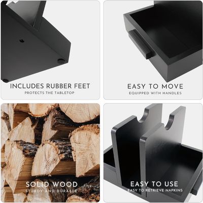 2024 Design American Style Tenitore di tovagliolo in legno per tavolo per conservare saline e peperoncini