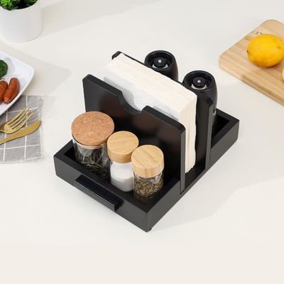 2024 Design American Style Tenitore di tovagliolo in legno per tavolo per conservare saline e peperoncini