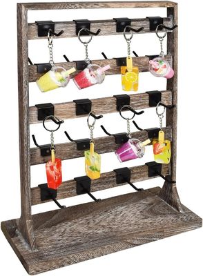 Home Tema Orecchini Cartone Display Holder Stand con gioielli in legno Display Rack e ganci
