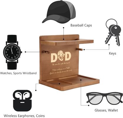 Cappello in legno a colori semplici per l' Home Office Organizzatore e regali di compleanno di papà