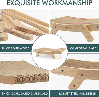 Scratcher per gatti da 5 in 1 con telaio in legno massello e logo personalizzato