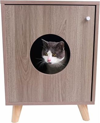 Scatole di lettiera per gatti nascoste Mobili da notte con chiusura a bottone personalizzata Tavolo in legno