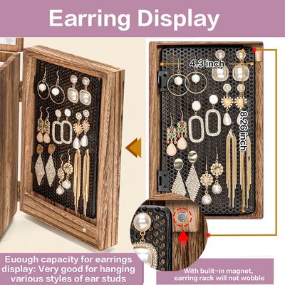 Cassa organizzatrice di gioielli a 5 strati per anelli orecchini collane stile vintage