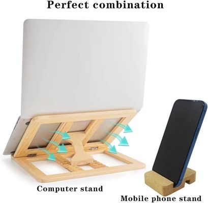 Logo personalizzato Pieghevole Legno Laptop Riser Regolabile Computer Stand