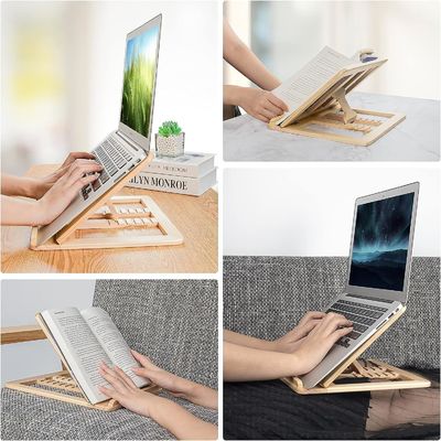 Logo personalizzato Pieghevole Legno Laptop Riser Regolabile Computer Stand