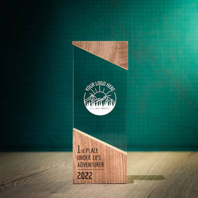 Moderna Targa Legno Corrente Disegno Unico Personalizzato Legno Acrilico RISE Trofeo Premio