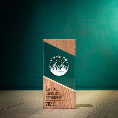 Moderna Targa Legno Corrente Disegno Unico Personalizzato Legno Acrilico RISE Trofeo Premio