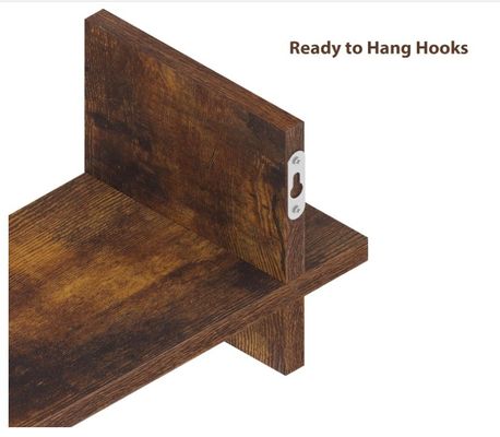 Utilizzare in modo efficiente lo spazio con 202408 Set 3 Ripiani galleggianti in legno